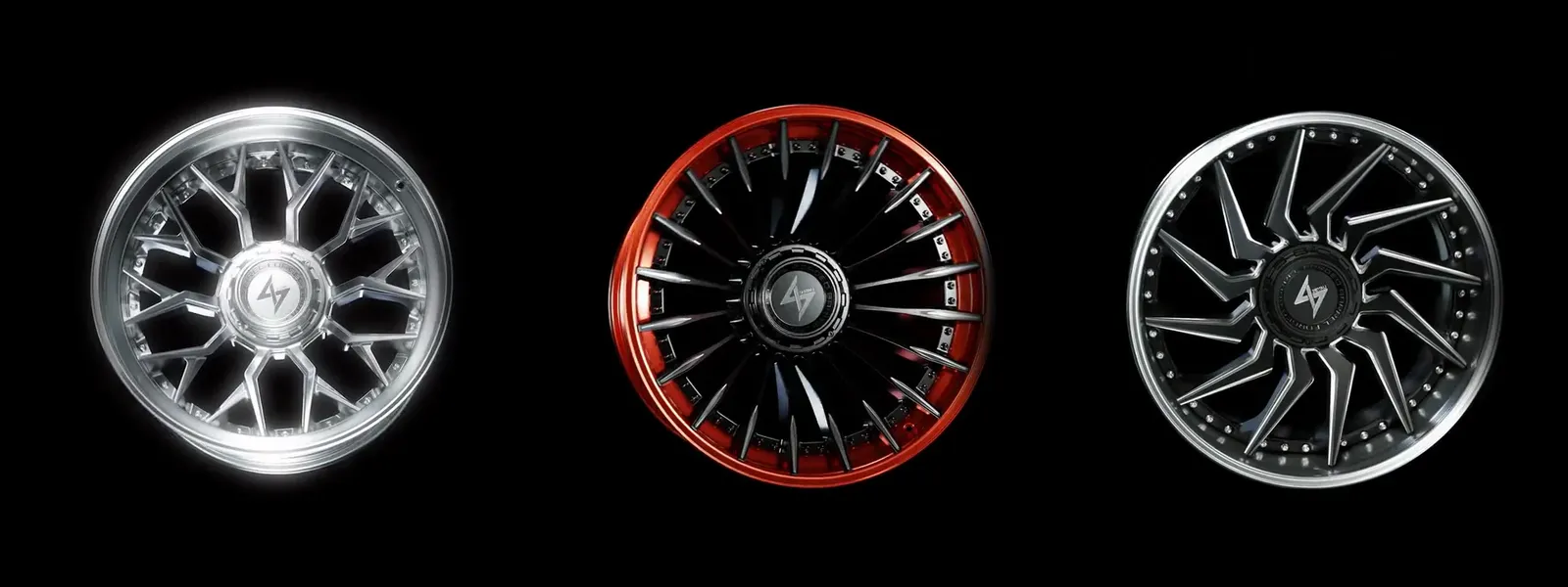 Roues Sentali BFX-02, BFX-01 et BFX-04 qui se décomposent en pièces