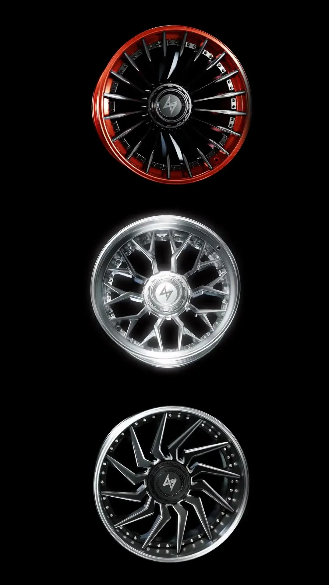Roues Sentali BFX-01, BFX-02 et BFX-04 qui se décomposent en pièces
